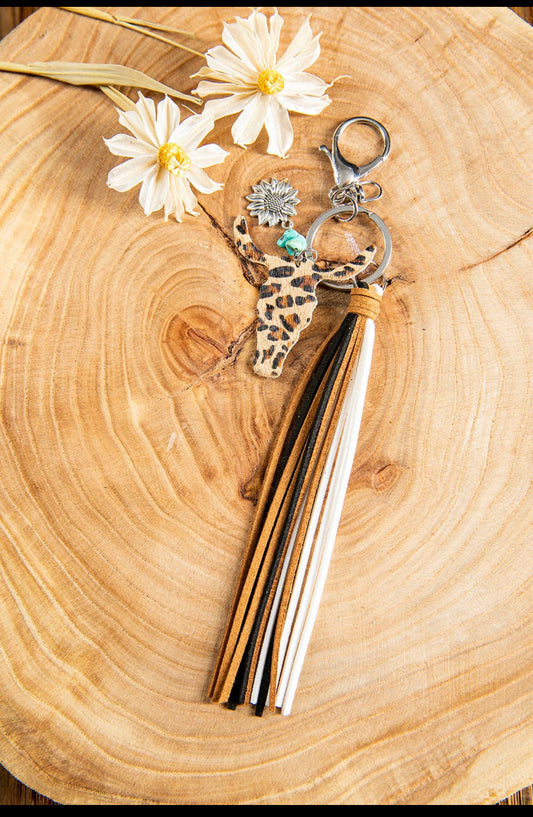 Tassel Key Chain with Steer head