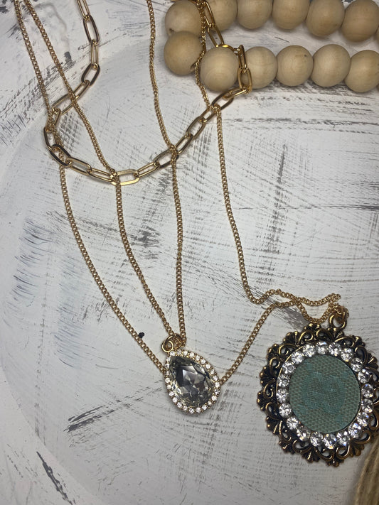 Upcycled Tiffany GG 3 layered Gold Necklace
