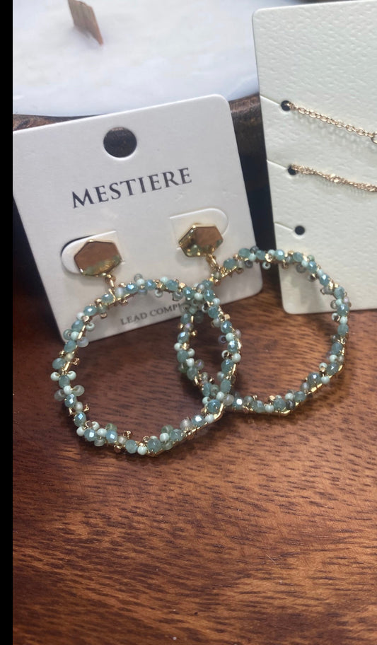 Sage octagon Earrings