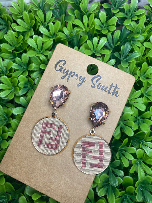 Upcycled Blush FF Earrings