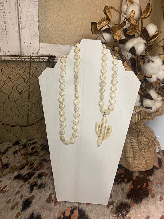 Cactus Long Beaded Necklace