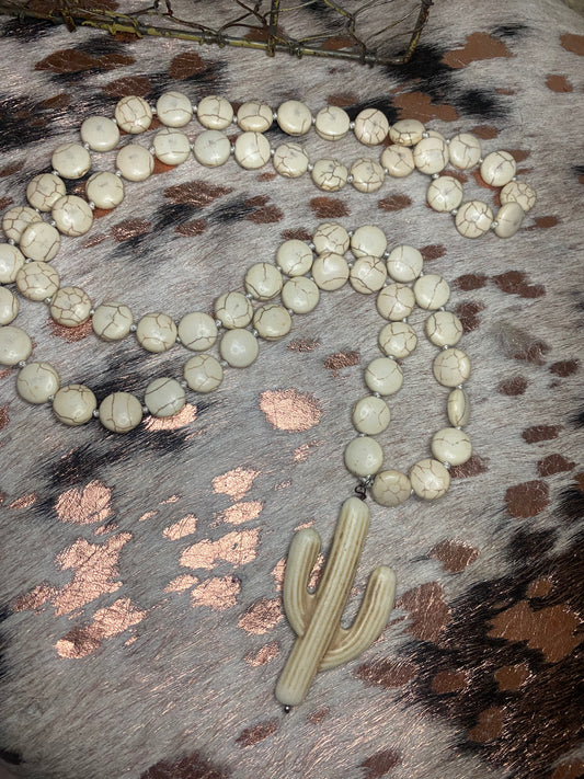 Cactus Long Beaded Necklace