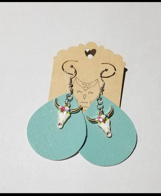 Turquoise Longhorn Earrings