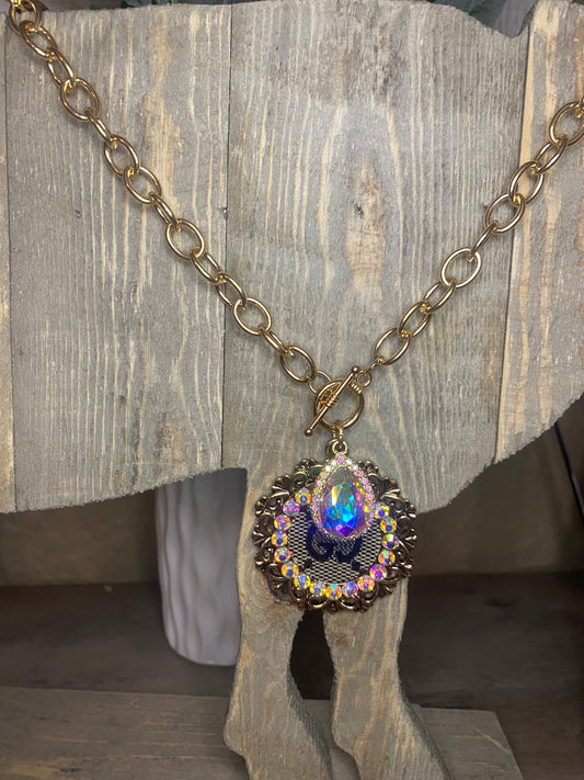 Upcycled Toggle Necklace with Charm- Options