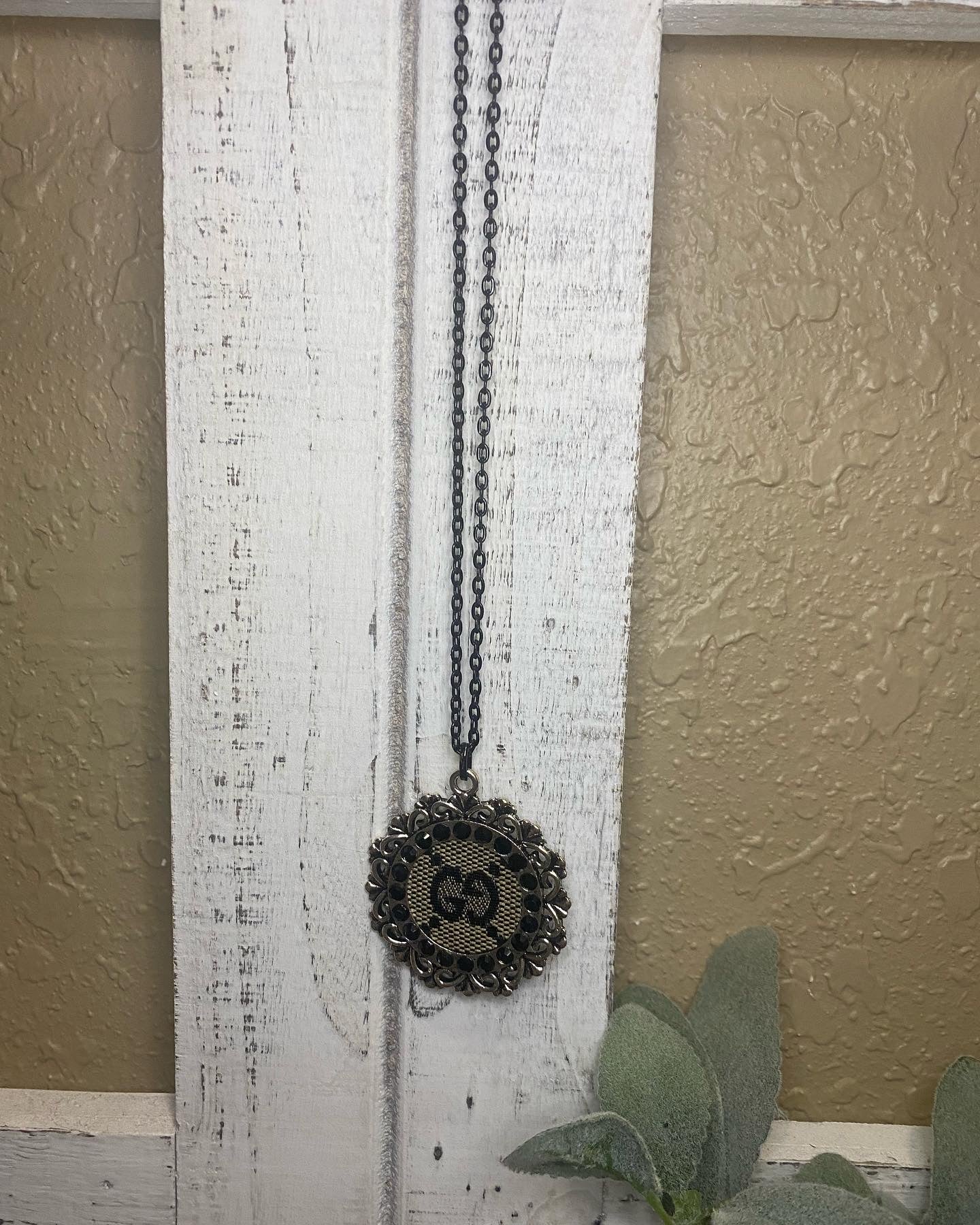 Upcycled GG Black Necklace