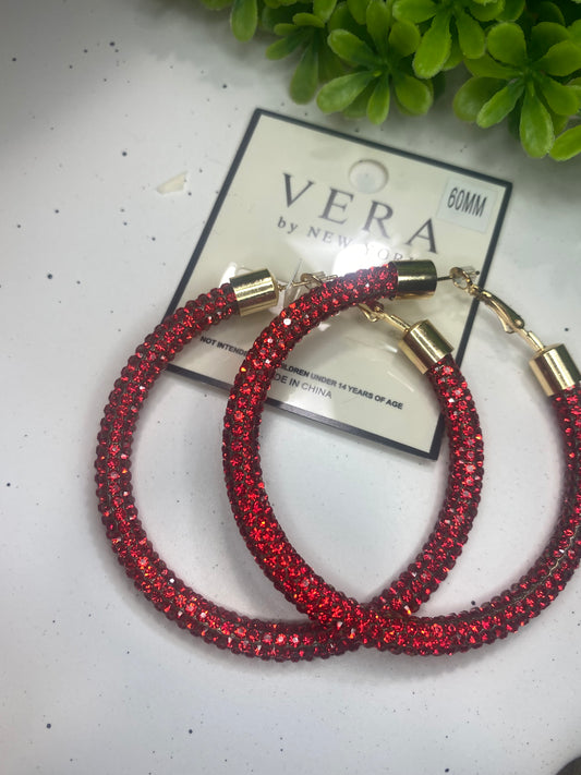 Statement Rhinestone Hoop Earrings