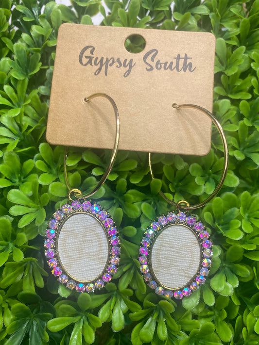 Upcycled GG Ivory Gold Hoop Earrings