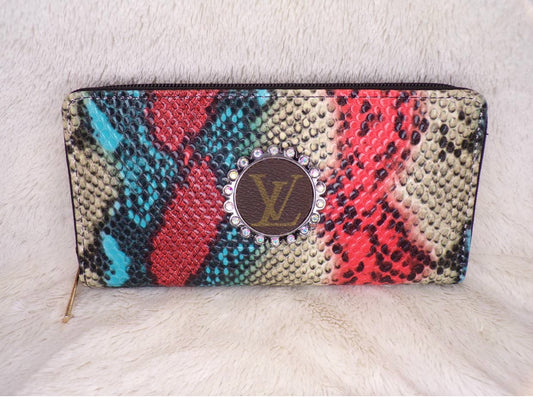 Upcycled LV Wallet- Snake