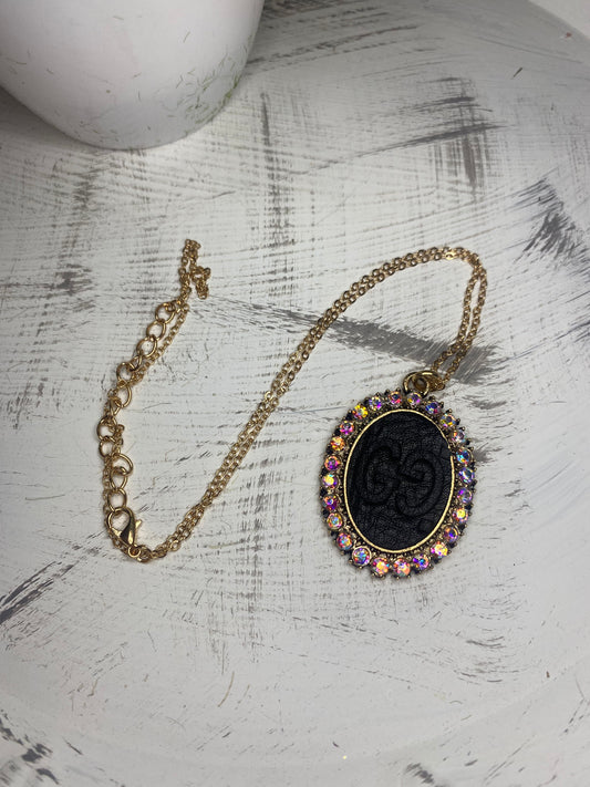 Upcycled Black GG Gold Necklace