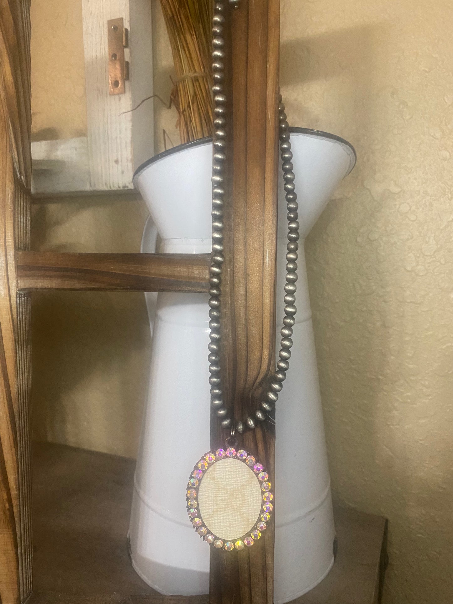 Upcycled GG Ivory and Gunmetal Necklace