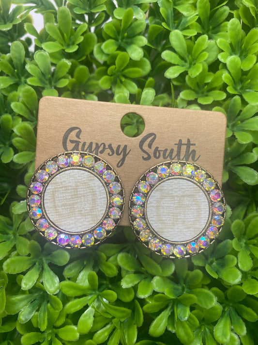 Upcycled GG Stud Earrings Crystals-options