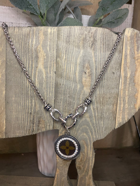 Upcycled LV Silver Design Necklace