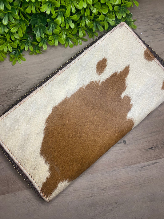 Cow print Zip Wallet- options