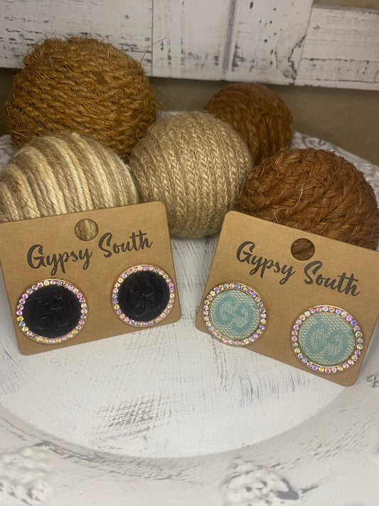 Upcycled GG Stud Earrings