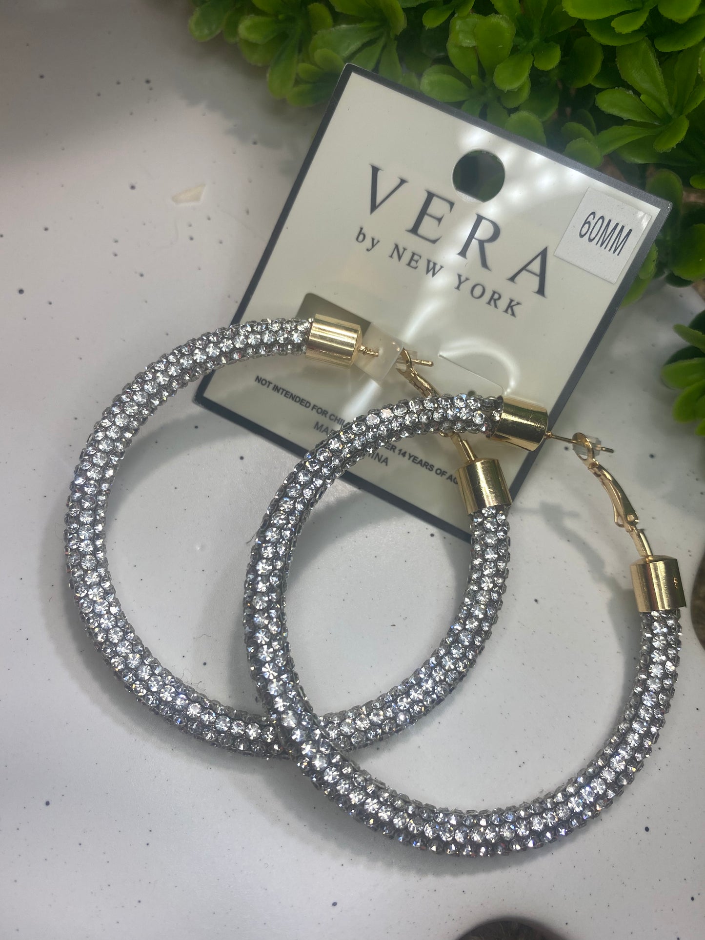 Statement Rhinestone Hoop Earrings