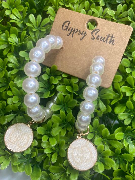 Upcycled GG Ivory Boujie Pearl Hoops