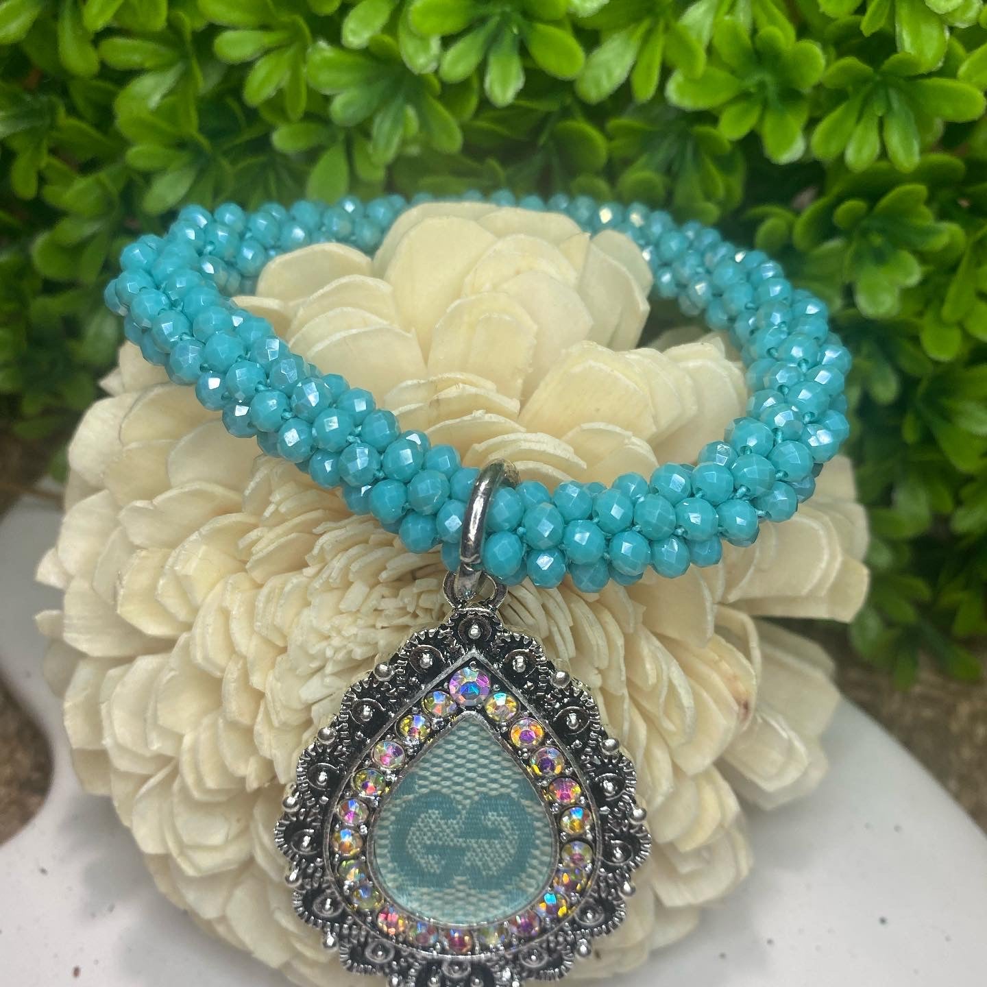 Upcycled GG Tiffany stretch Bracelet