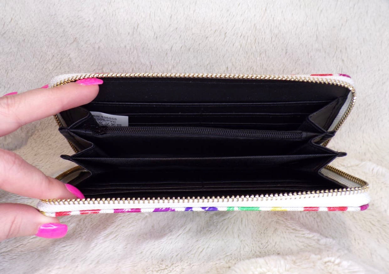 Upcycled LV Wallet- Colorful Leopard