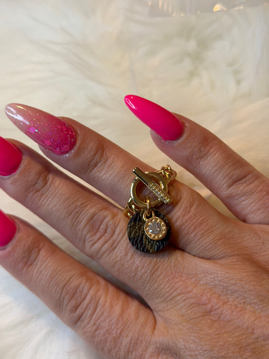 Adjustable LV upcycled Ring
