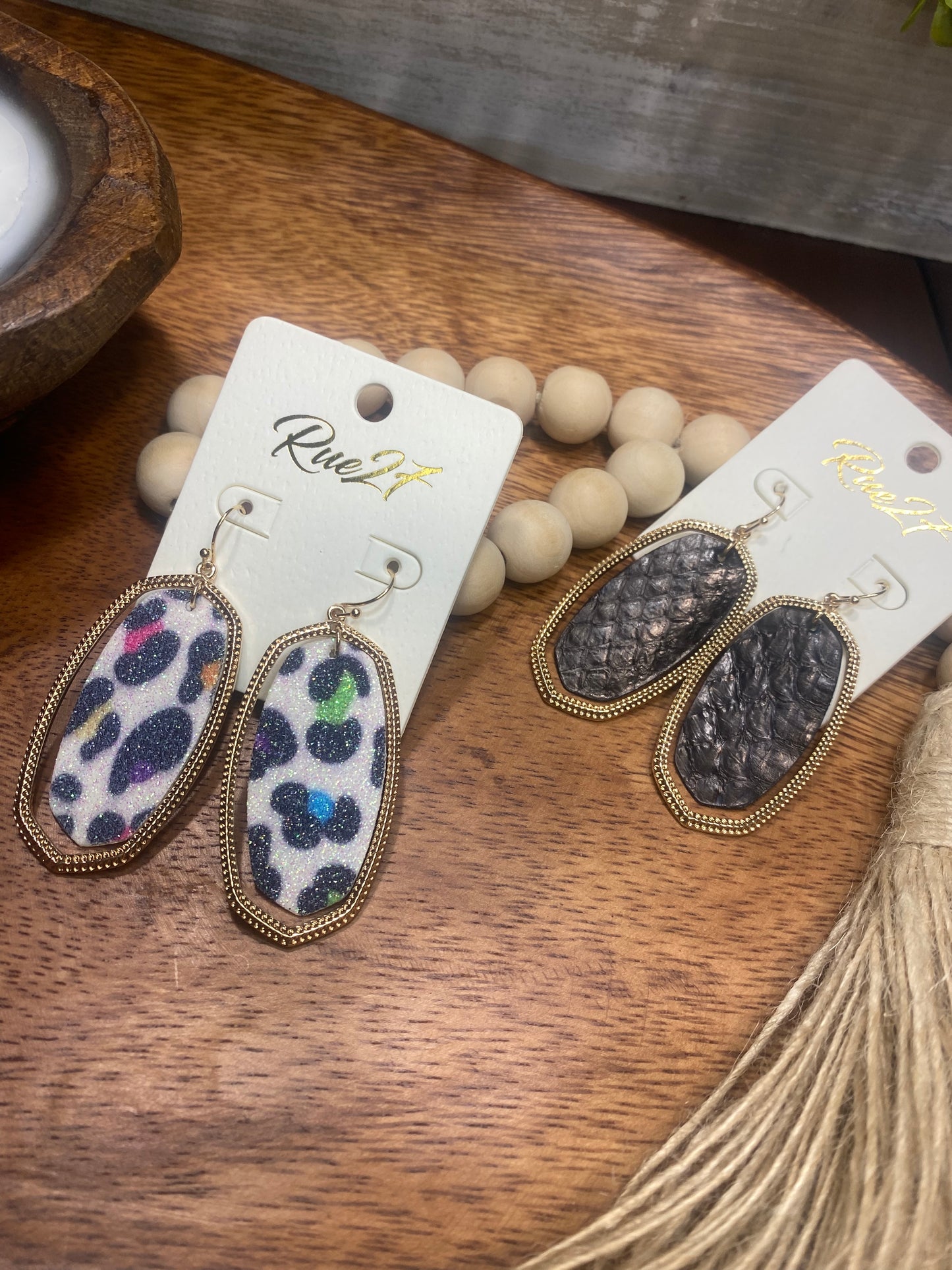 Textured Metal Dangle Earrings