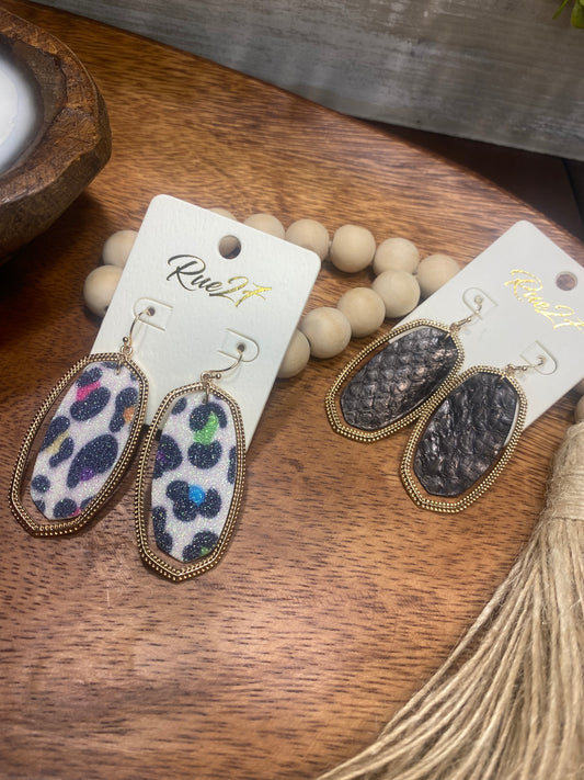 Textured Metal Dangle Earrings