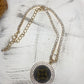 Upcycled LV Rhinestone Bling Necklace