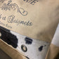 Clea Ray Fabric Tote with Cowhide Trime