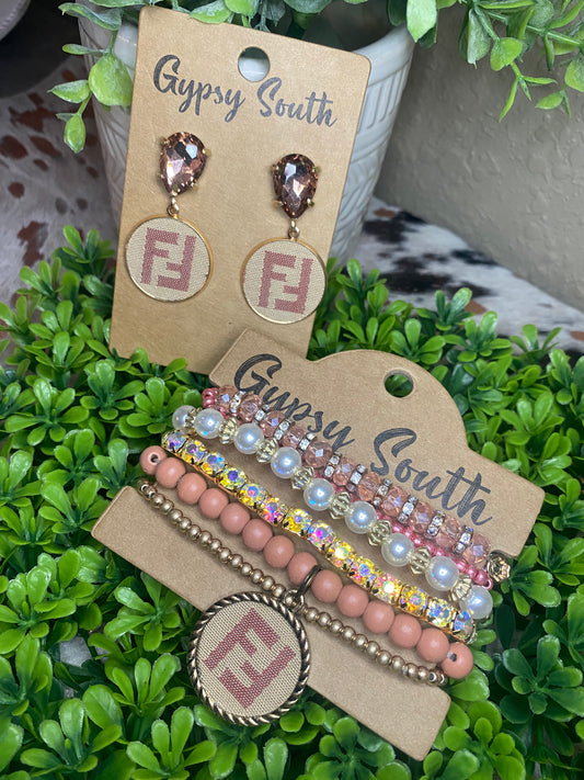 Upcycled Blush FF Earrings