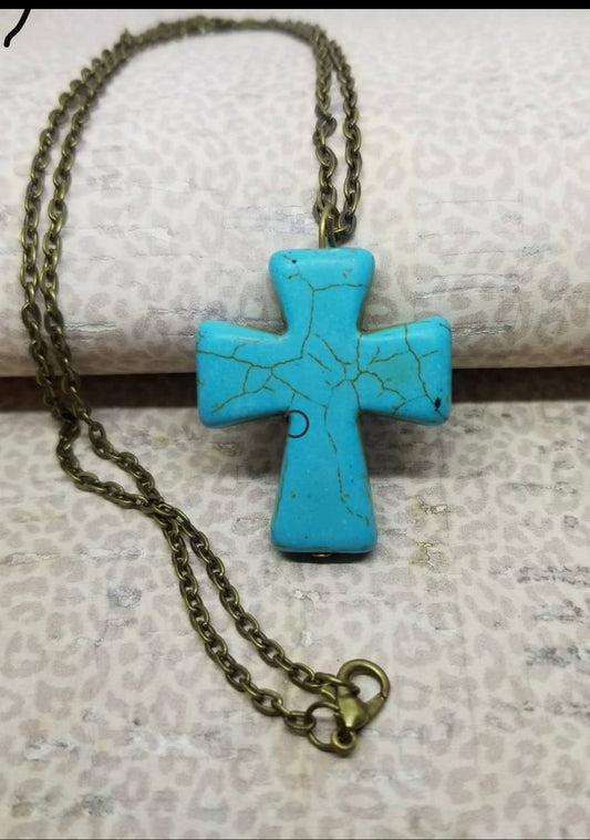 Turquoise Cross Necklace