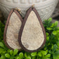 Cowhide and Wood Drop Earrings