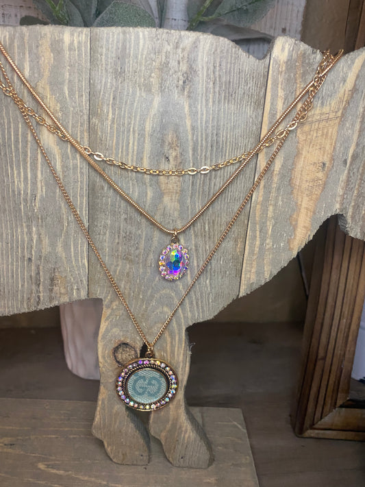 Upcycled Tiffany GG 3 Layer Gold Necklace