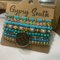 Upcycled LV Blue and Gold Bracelet Stack