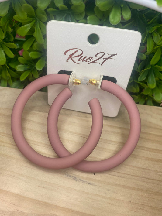 Hollow Metal Painted Hoop Earrings