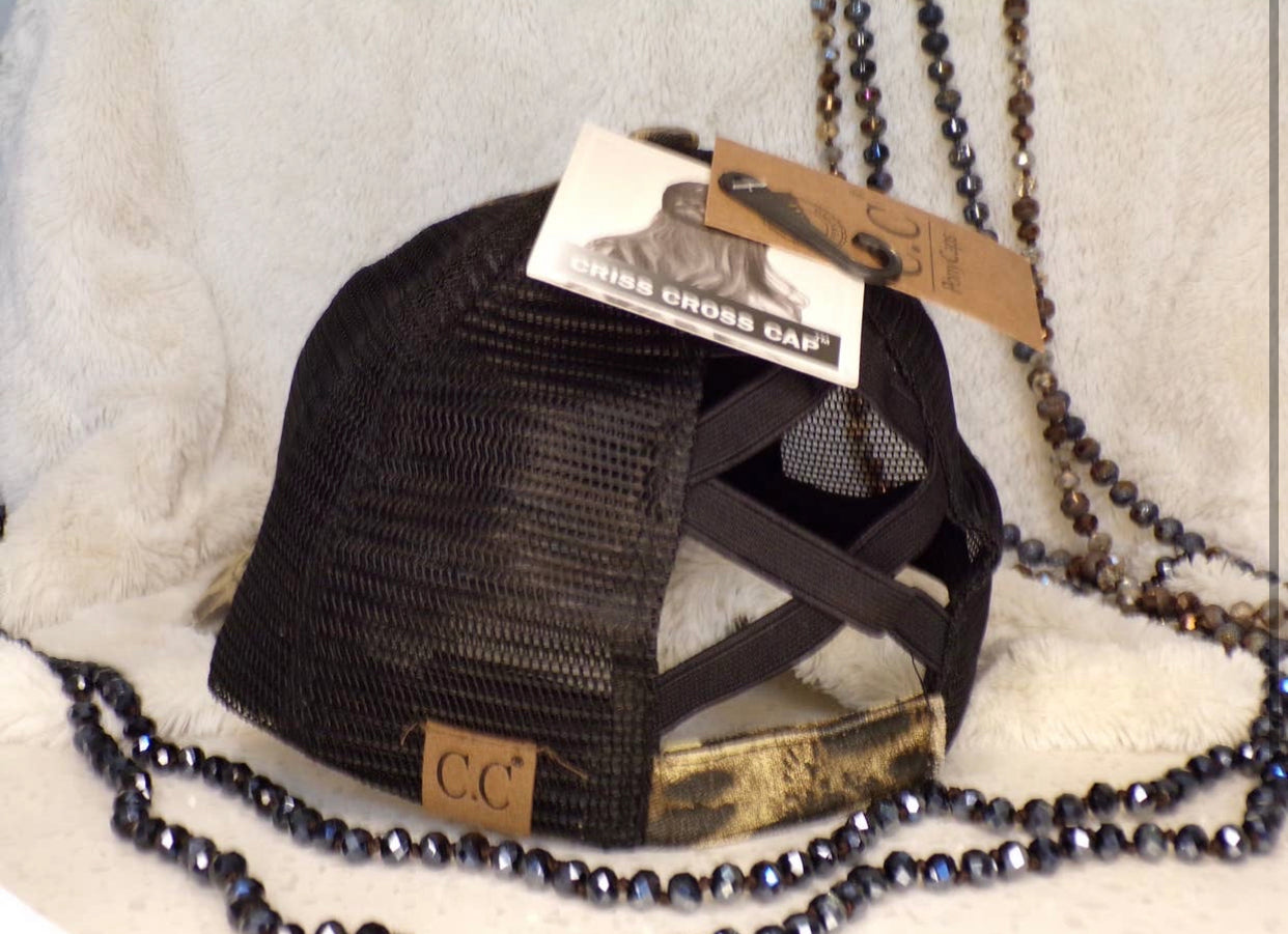 Upcycled LV Criss Cross Hat- Cheetah