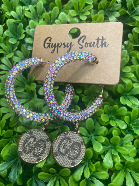 Upcycled GG Sparkle Medium Hoops