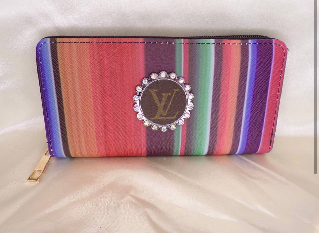 Upcycled LV Wallet- Colorful