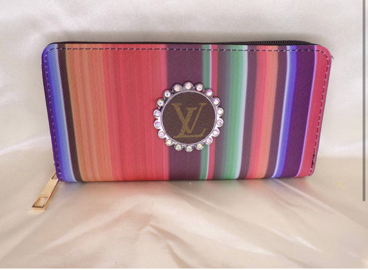 Upcycled LV Wallet- Colorful