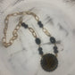 Upcycled LV Black and Gold Necklace