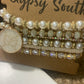 Upcycled GG Ivory and Gold Bracelet Stack