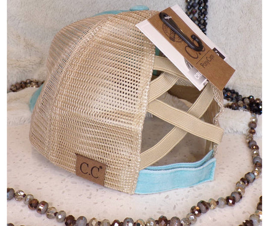 Upcycled LV Baseball Hat- Teal