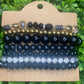 Upcycled GG Black and Gold Bracelet Stack