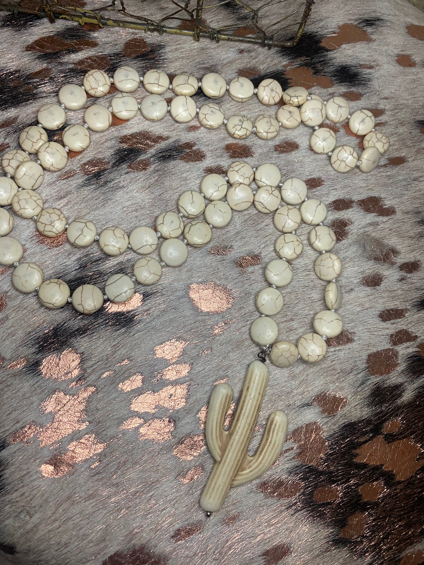 Cactus Long Beaded Necklace