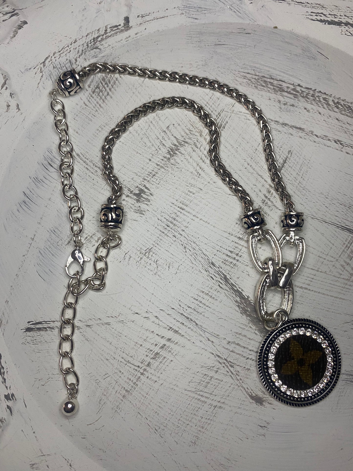 Upcycled LV Silver Design Necklace