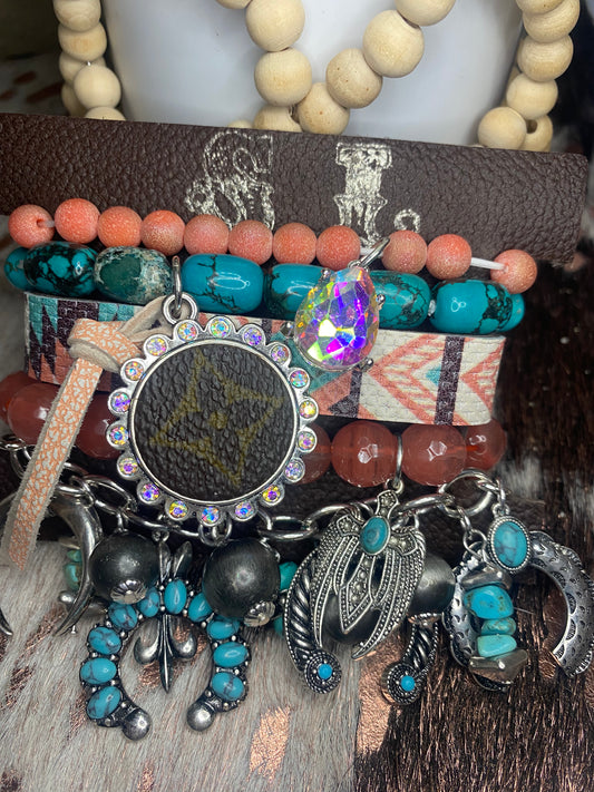 Upcycled LV Gypsy Bracelet Stack