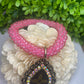 Upcycled LV Pink Stretch Bracelet