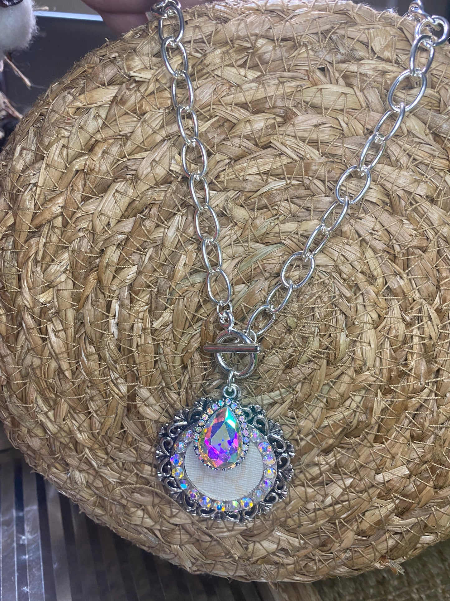 Upcycled Toggle Necklace with Charm- Options