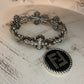 Upcycled Black FF Cross Bracelet