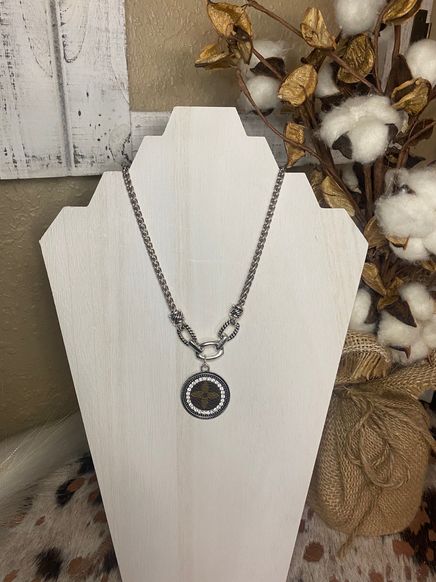 Upcycled LV Silver Design Necklace