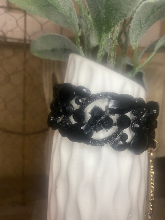 Upcycled LV Black Bracelet