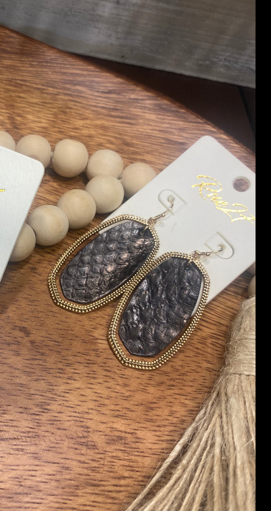 Textured Metal Dangle Earrings